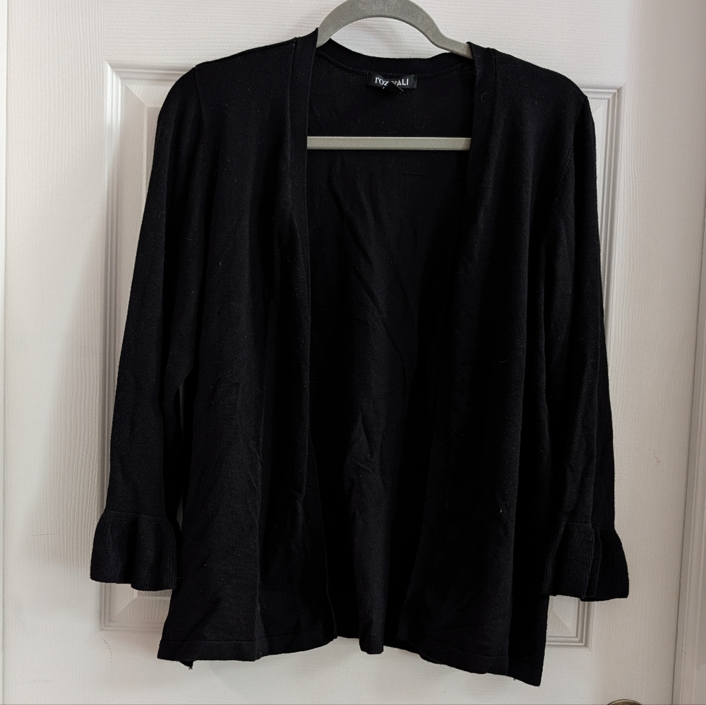 Black Open Front Cardigan